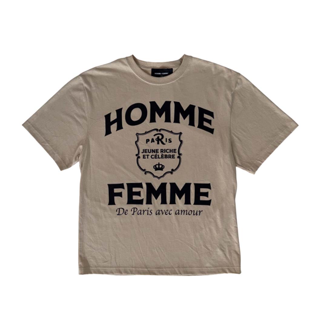 Homme Femme Paris Amour Cream Tee by Homme Femme - NWAHYPE No.1 for streetwear T-Shirts in USA
