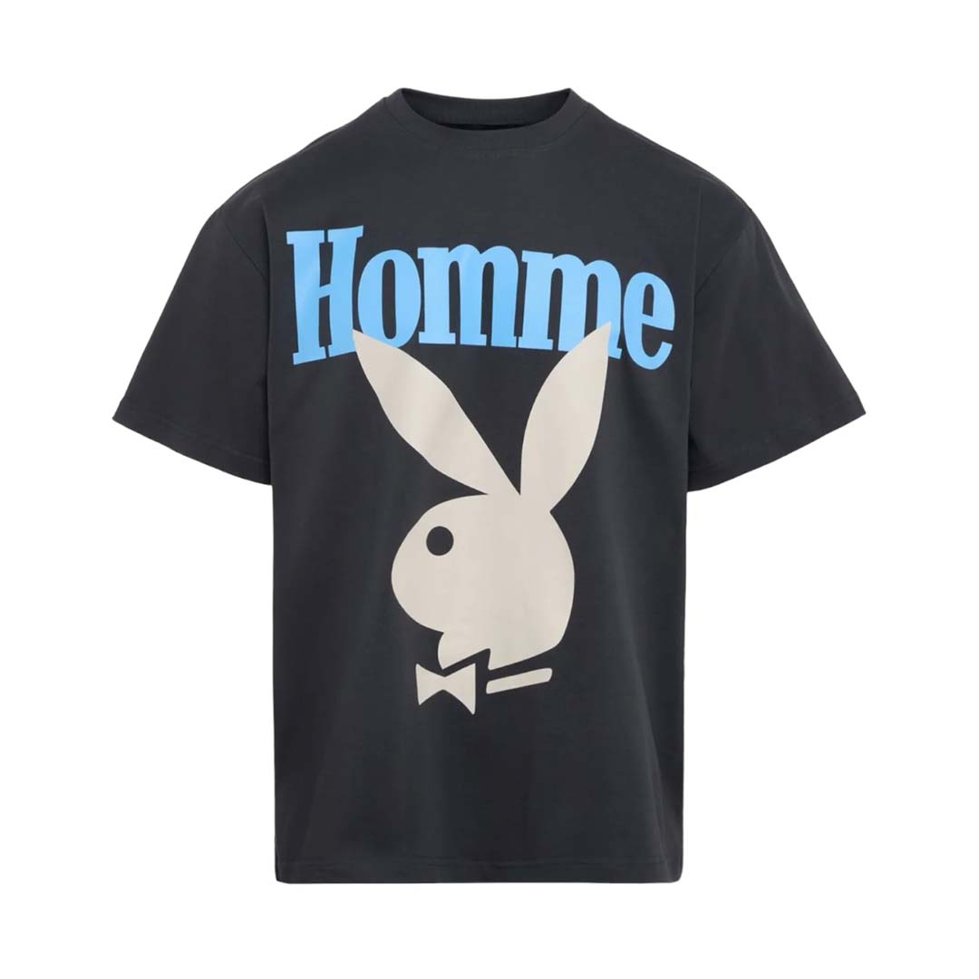 Homme Femme Playboy Black Blue Bone Tee by Homme Femme - NWAHYPE No.1 for streetwear T-Shirts in USA