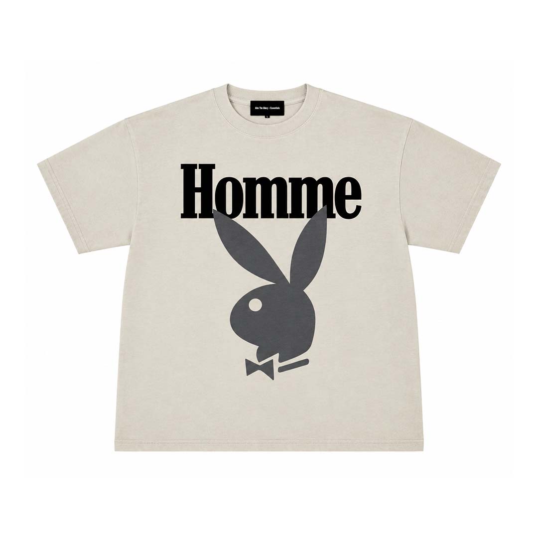 Homme Femme Playboy Bone Black Grey Tee by Homme Femme - NWAHYPE No.1 for streetwear T-Shirts in USA