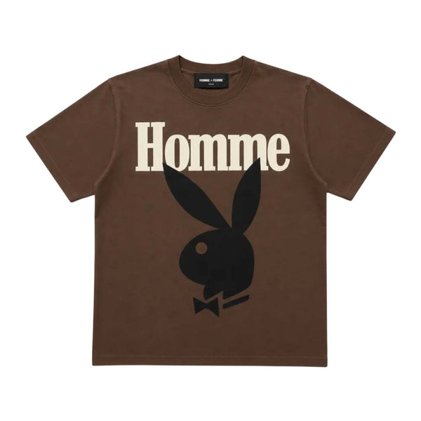 Homme Femme Playboy Brown Bone Tee by Homme Femme - NWAHYPE No.1 for streetwear T-Shirts in USA