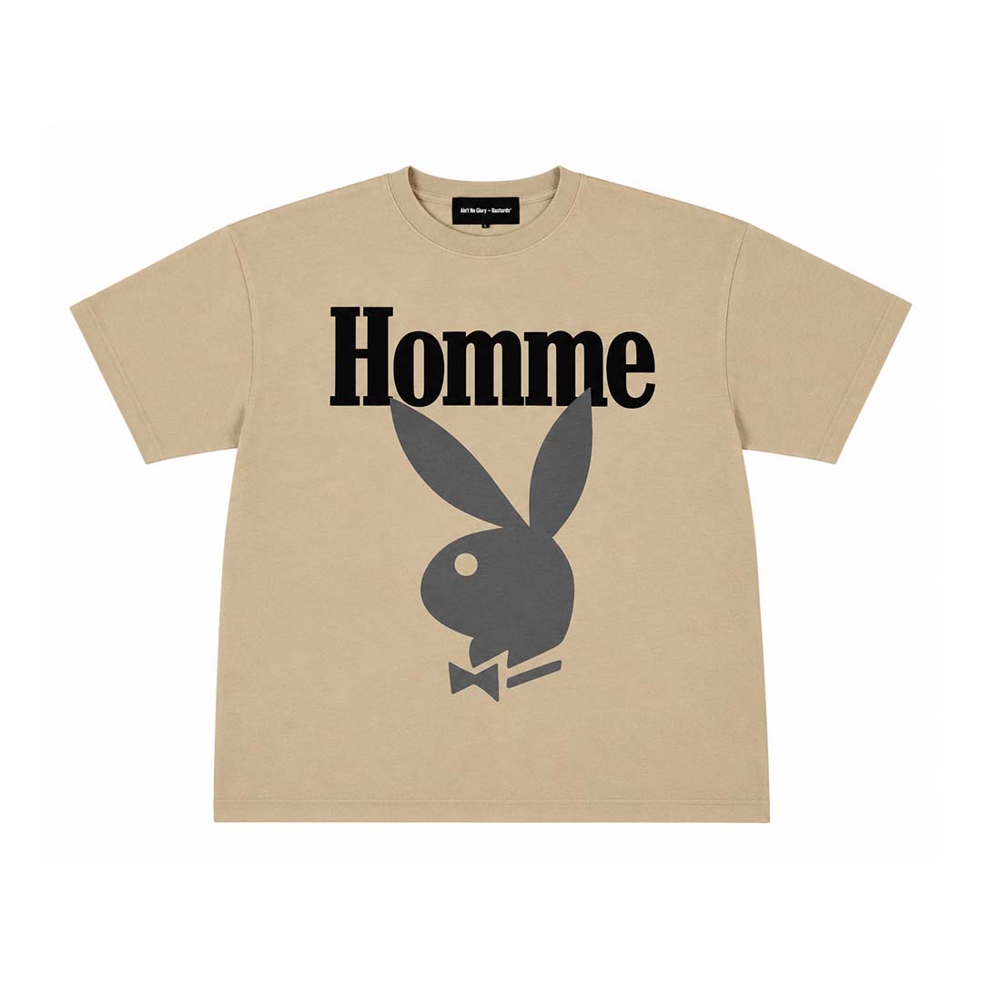Homme Femme Playboy Cream Black Grey Tee by Homme Femme - NWAHYPE No.1 for streetwear T-Shirts in USA