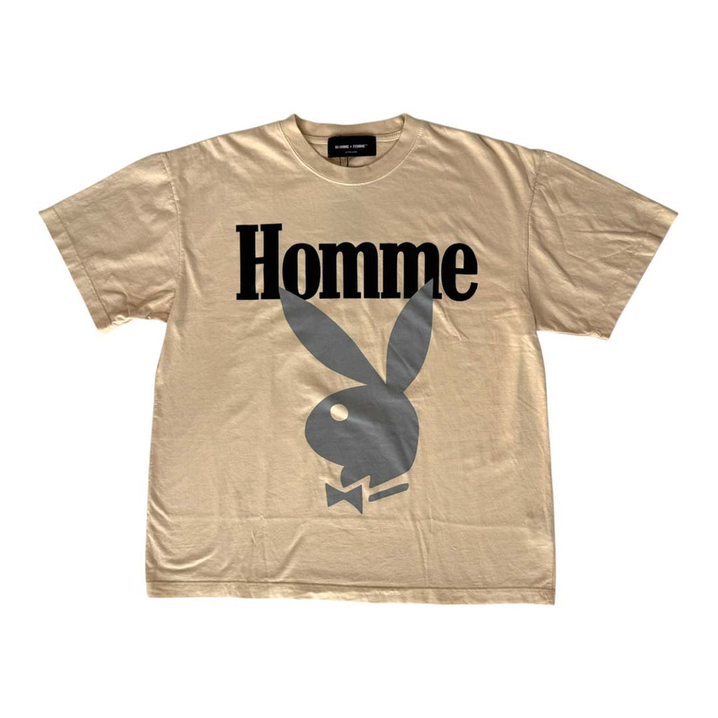 Homme Femme Playboy Cream Black Grey Tee by Homme Femme - NWAHYPE No.1 for streetwear T-Shirts in USA