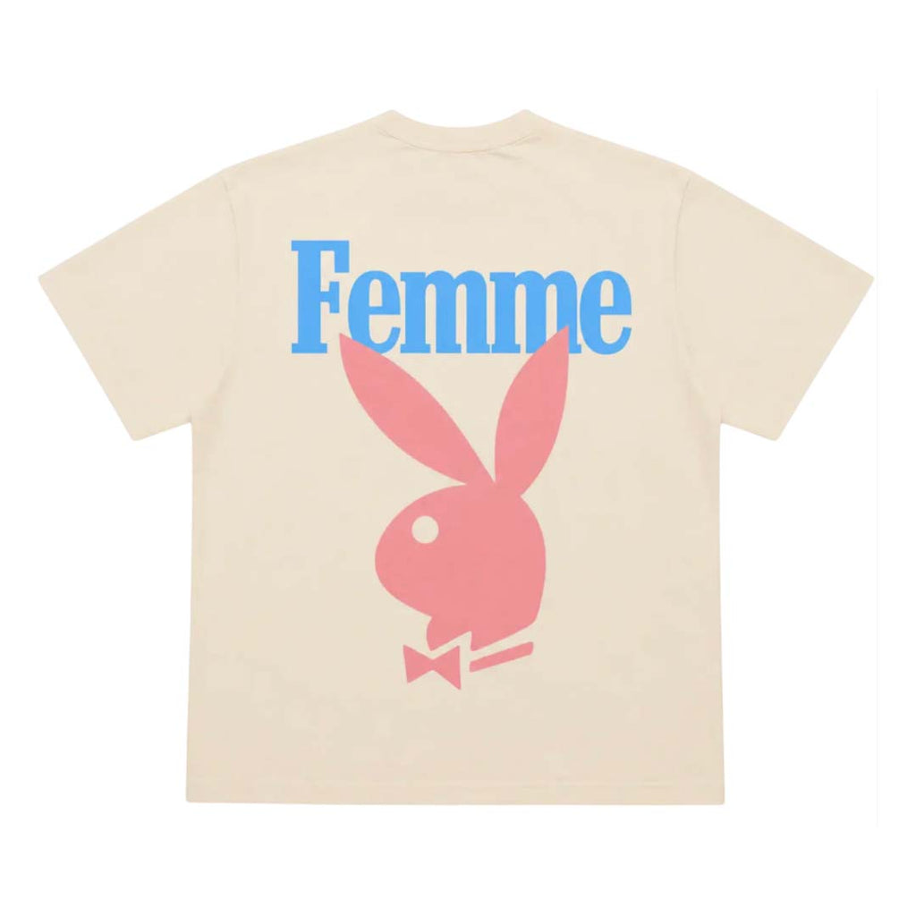 Homme Femme Playboy Cream Blue Pink Tee by Homme Femme - NWAHYPE No.1 for streetwear T-Shirts in USA