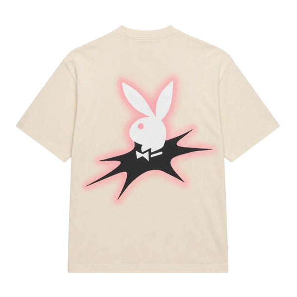 Homme Femme Playboy Spell Out Cream Pink Tee by Homme Femme - NWAHYPE No.1 for streetwear T-Shirts in USA