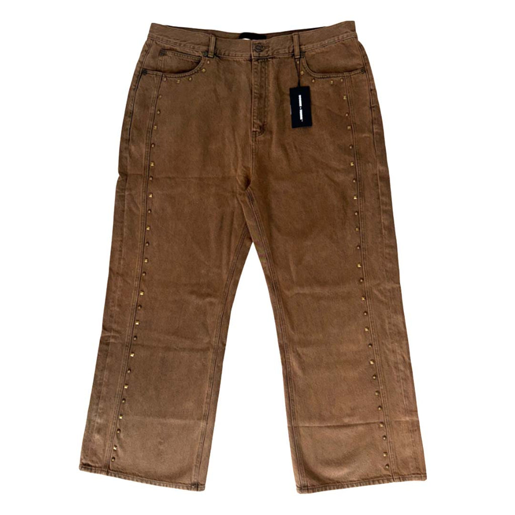 Homme Femme Studded Brown Denim Jeans by Homme Femme - NWAHYPE No.1 for streetwear Pants in USA