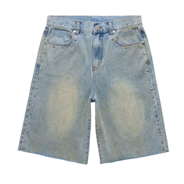 Homme Femme Studded Denim Shorts Blue by Homme Femme - NWAHype 1 for streetwear Shorts in USA