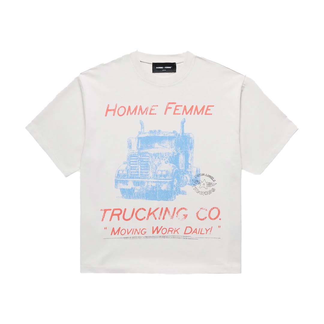 Homme Femme Trucking Co Tee White by Homme Femme - NWAHype 1 for streetwear T-Shirts in USA