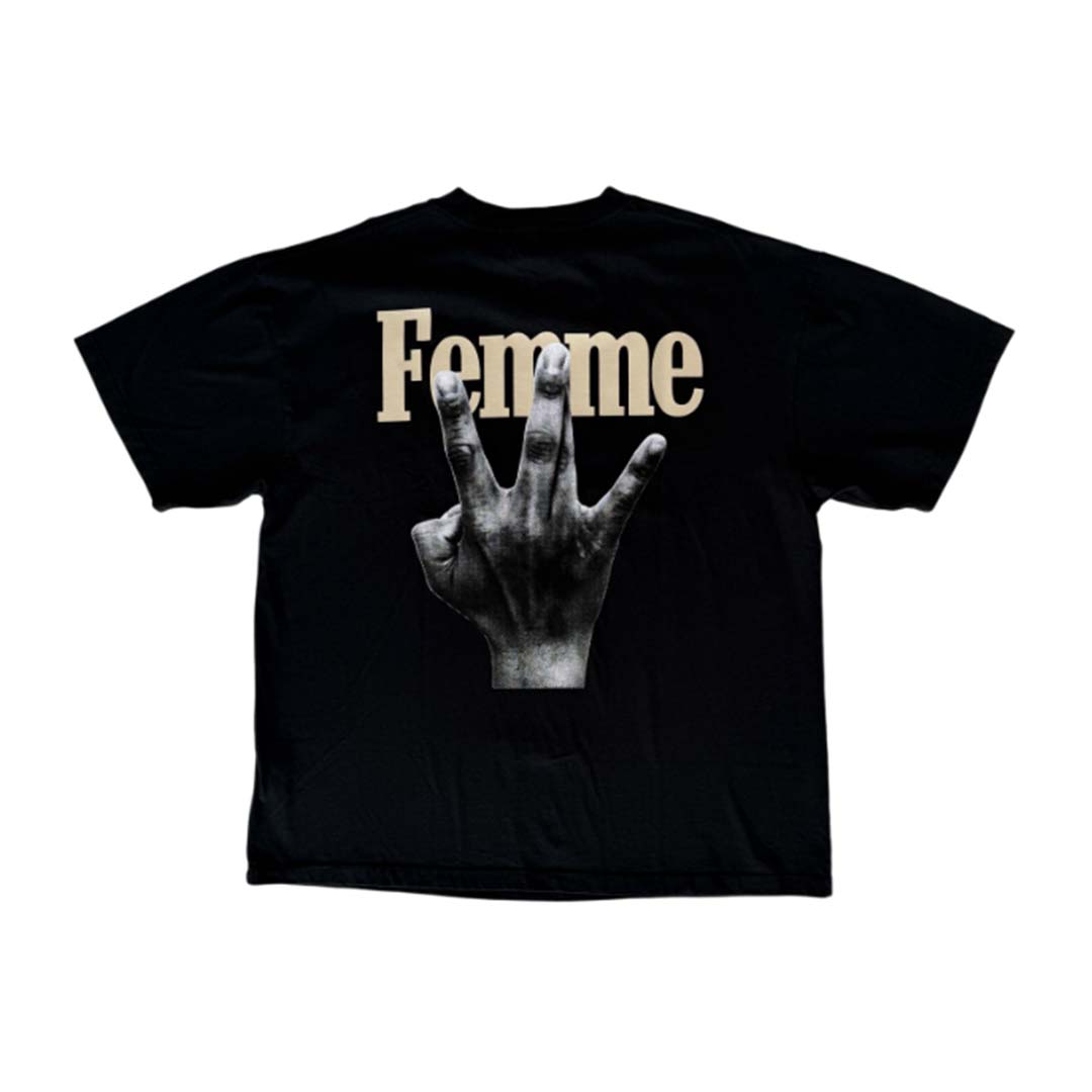 Homme Femme Twisted Fingers Black Bone Tee by Homme Femme - NWAHYPE No.1 for streetwear T-Shirts in USA