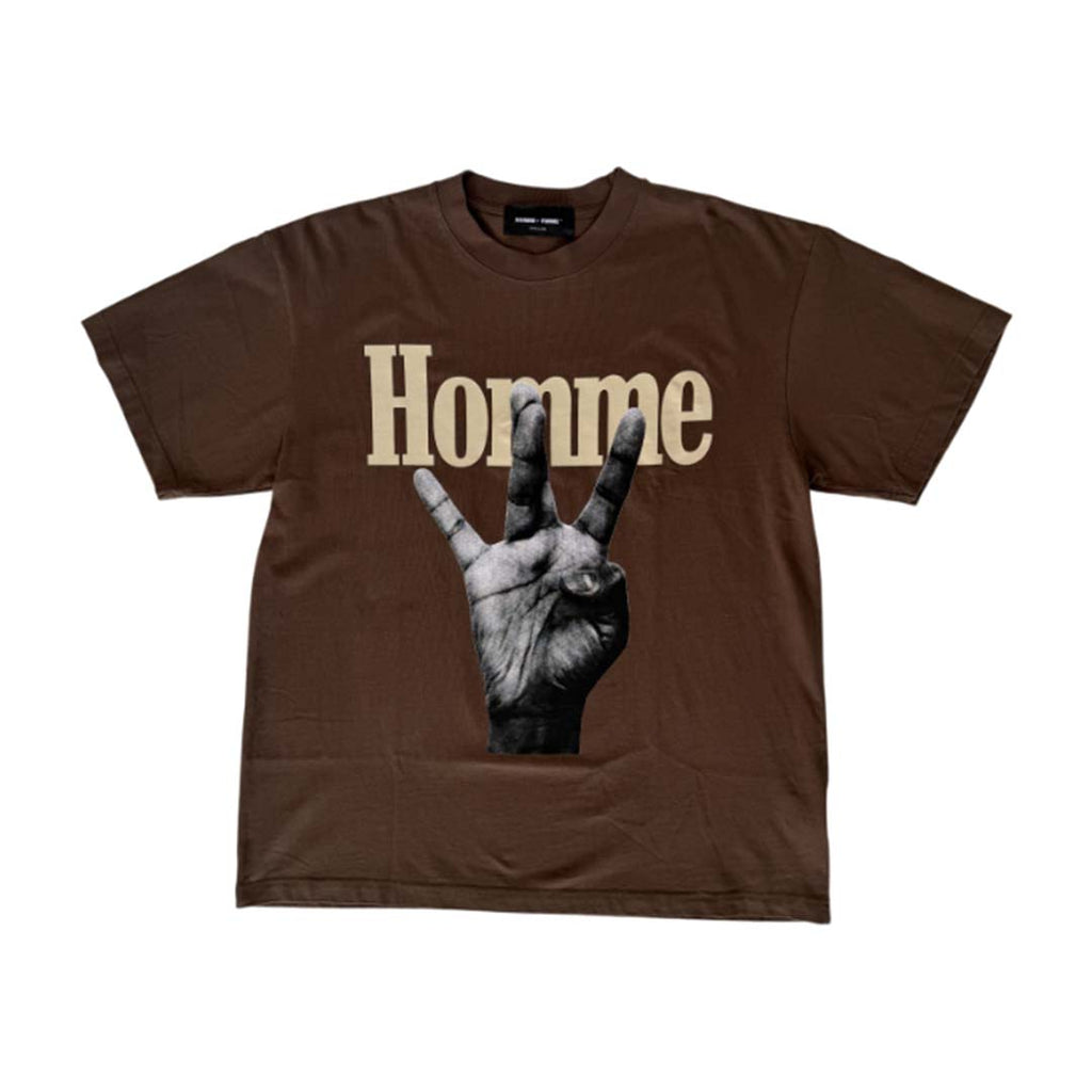 Homme Femme Twisted Fingers Brown Bone Tee by Homme Femme - NWAHYPE No.1 for streetwear T-Shirts in USA