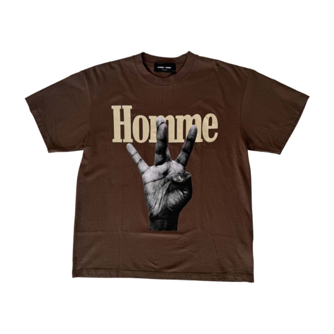 Homme Femme Twisted Fingers Brown Bone Tee by Homme Femme - NWAHYPE No.1 for streetwear T-Shirts in USA