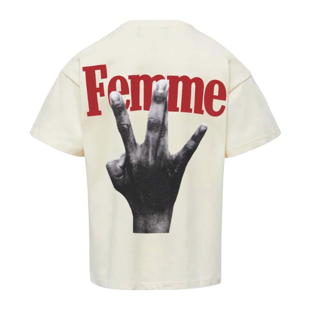 Homme Femme Twisted Fingers Cream Red Tee by Homme Femme - NWAHYPE No.1 for streetwear T-Shirts in USA