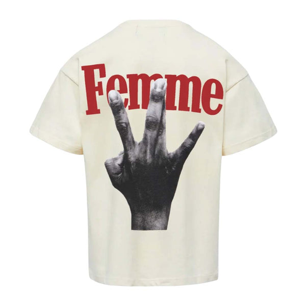 Homme Femme Twisted Fingers Cream Red Tee by Homme Femme - NWAHYPE No.1 for streetwear T-Shirts in USA