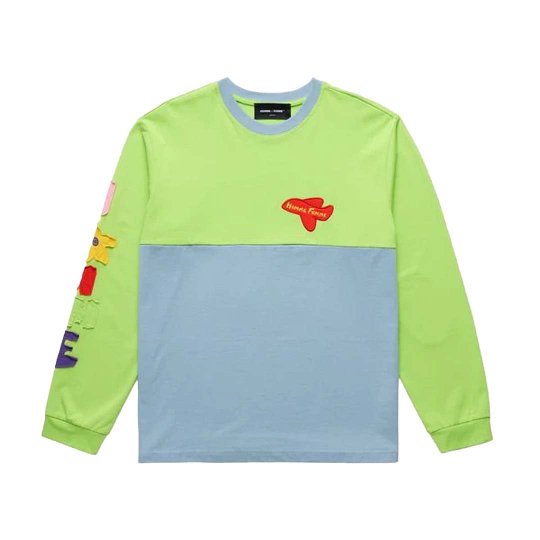 Homme Femme Wichita Long Sleeve Tee Green Blue by Homme Femme - NWAHype 1 for streetwear T-Shirts in USA