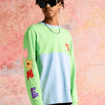 Homme Femme Wichita Long Sleeve Tee Green Blue by Homme Femme - NWAHype 1 for streetwear T-Shirts in USA