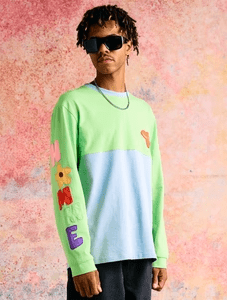 Homme Femme Wichita Long Sleeve Tee Green Blue by Homme Femme - NWAHype 1 for streetwear T-Shirts in USA