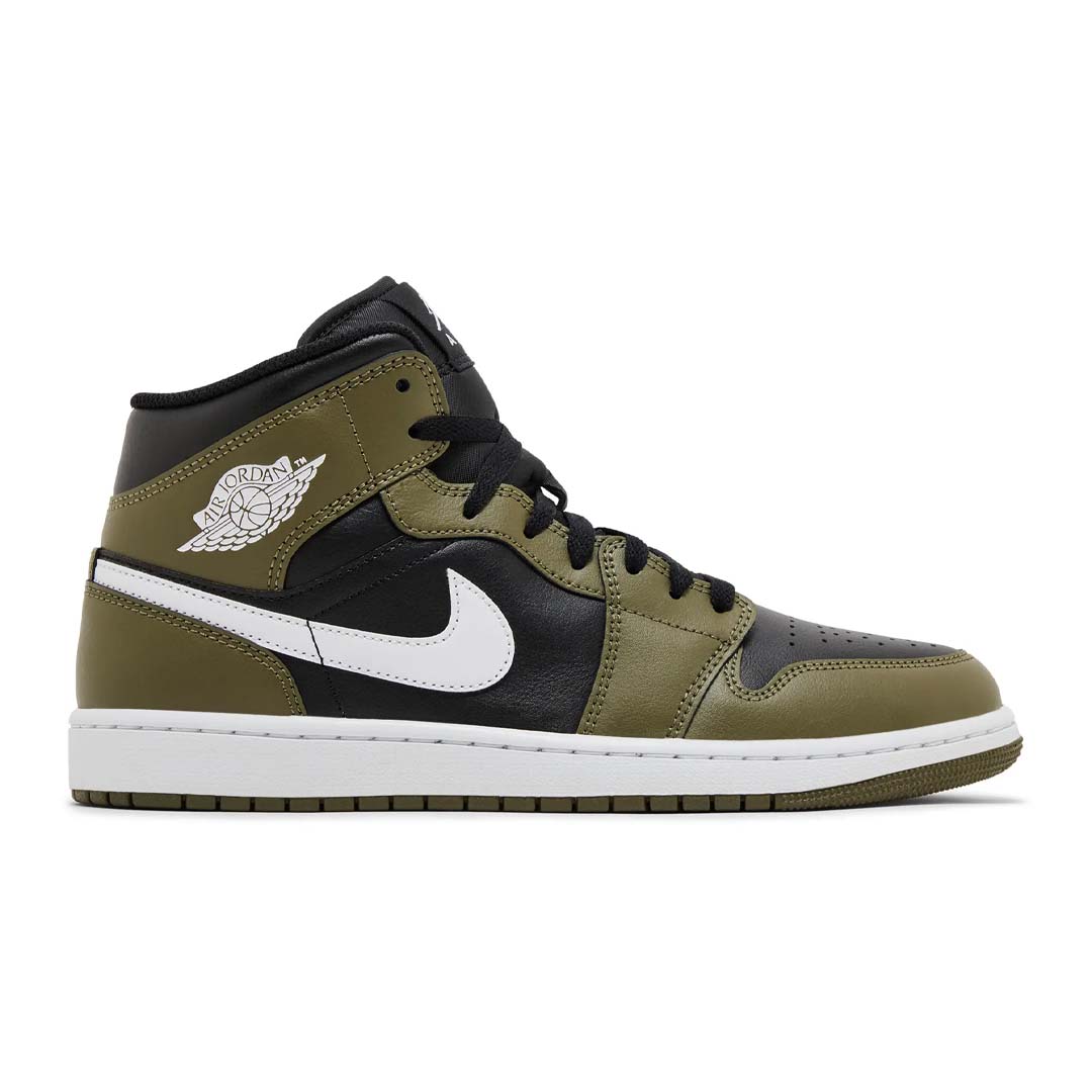 Jordan 1 Mid Black White Olive by NWAHype - NWAHype No.1 for streetwear Sneakers in USA
