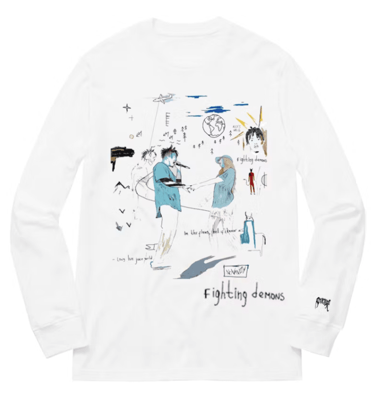 Juice Wrld X Revenge Party Never Ends LS Tee White by Revenge - NWAHype 1 for streetwear T-Shirts in USA