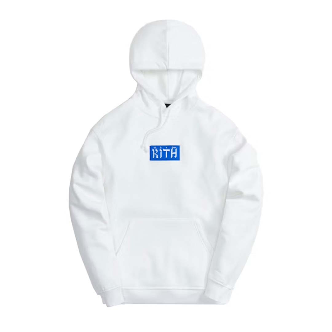 Kith Hebrew Script Box Logo White Hoodie by Kith - NWAHYPE No.1 for streetwear Hoodies in USA