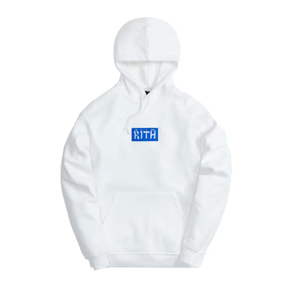Kith Hebrew Script Box Logo White Hoodie by Kith - NWAHYPE No.1 for streetwear Hoodies in USA