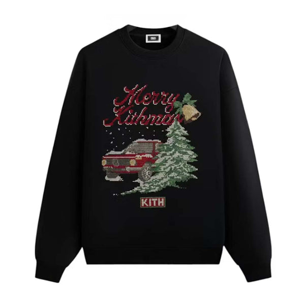 Kith Kithmas Needlepoint Nelson Crewneck Black by Kith - NWAHYPE No.1 for streetwear Hoodies in USA