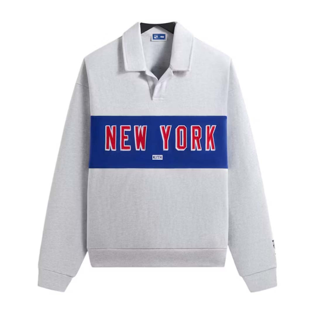 Kith x New York Rangers Nelson Rugby Light Heather Grey by Kith - NWAHYPE No.1 for streetwear Hoodies in USA