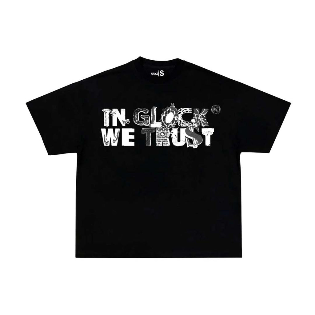 Kixkz In Glock We Trust Scrapyard Black Tee by Kixkz Clothing - NWAHYPE No.1 for streetwear T-Shirts in USA
