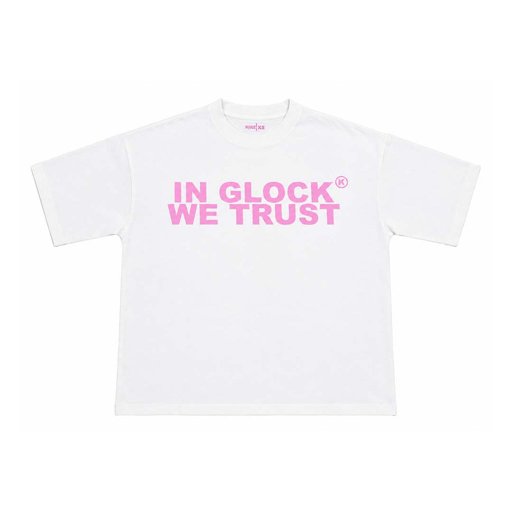 Kixkz In Glock We Trust Tee White Pink by GLOCK - NWAHYPE No.1 for streetwear T-Shirts in USA