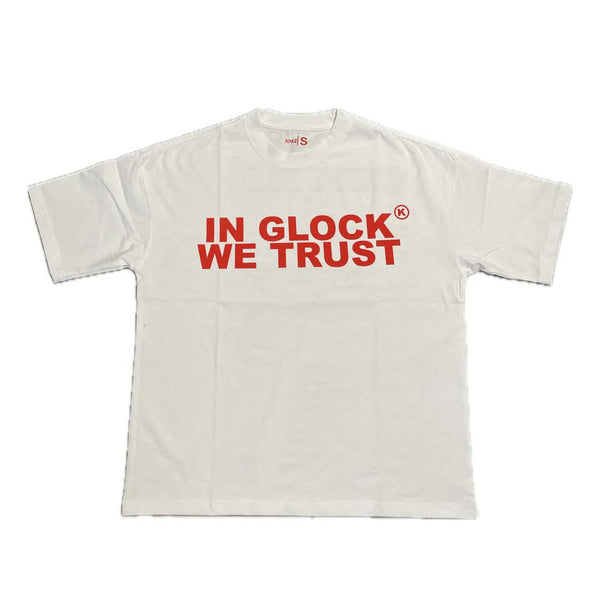 Kixkz In Glock We Trust Tee White Red by Kixkz Clothing - NWAHYPE No.1 for streetwear T-Shirts in USA