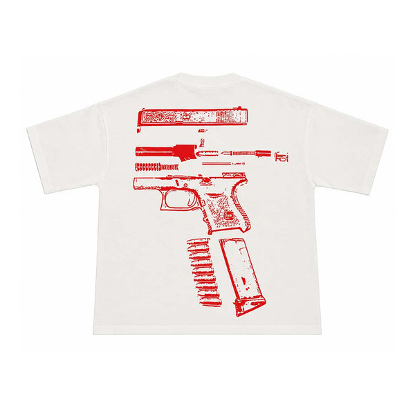 Kixkz In Glock We Trust Tee White Red by GLOCK - NWAHYPE No.1 for streetwear T-Shirts in USA