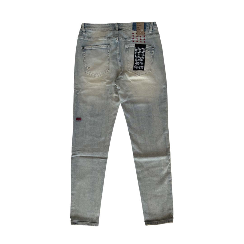 Ksubi Van Winkle Red Embroidered Skinny Jeans Light Wash by Ksubi - NWAHYPE No.1 for streetwear Pants in USA