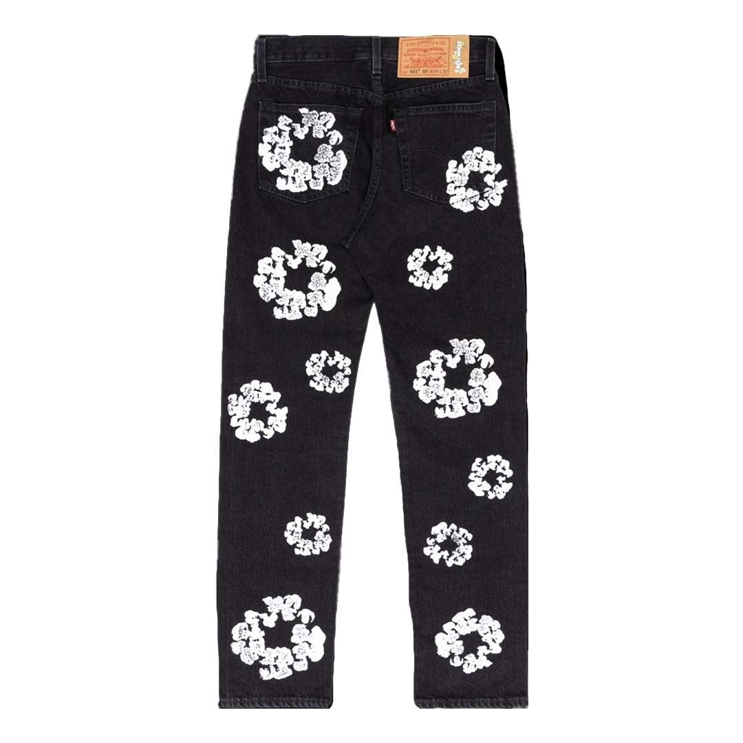 Levi's x Denim Tears The Cotton Wreath Jeans 'Black' by Denim Tears - NWAHype 1 for streetwear Pants in USA