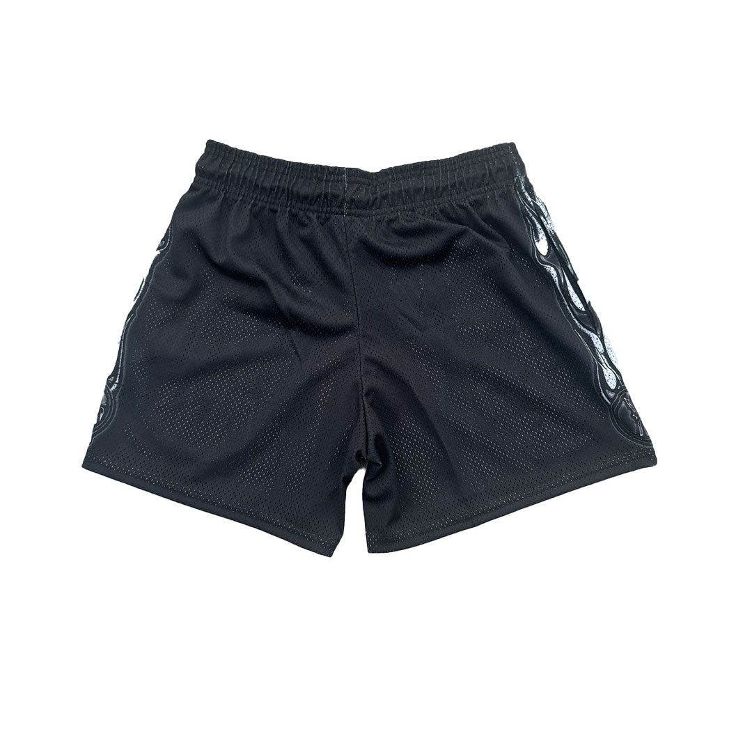 Lost Hills Black Nailed Heart Mesh Shorts by Lost Hills - NWAHype 1 for streetwear Shorts in USA