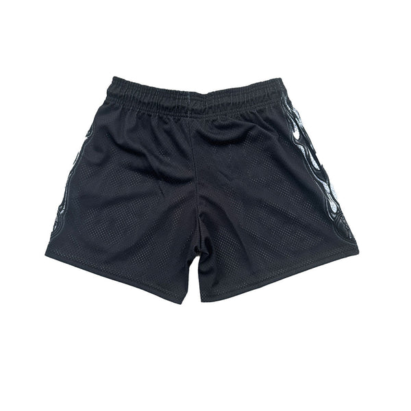 Lost Hills Black Nailed Heart Mesh Shorts by Lost Hills - NWAHype 1 for streetwear Shorts in USA