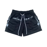 Lost Hills Black Nailed Heart Mesh Shorts by Lost Hills - NWAHype 1 for streetwear Shorts in USA