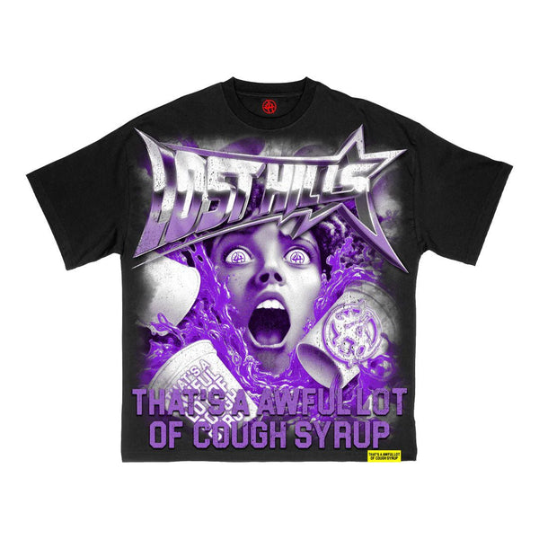 Lost Hills x Cough Syrup Scream Tee Black by Lost Hills - NWAHype 1 for streetwear T-Shirts in USA