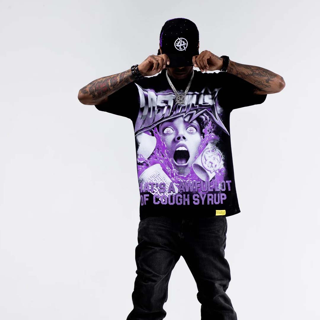 Lost Hills x Cough Syrup Scream Tee Black by Lost Hills - NWAHype 1 for streetwear T-Shirts in USA