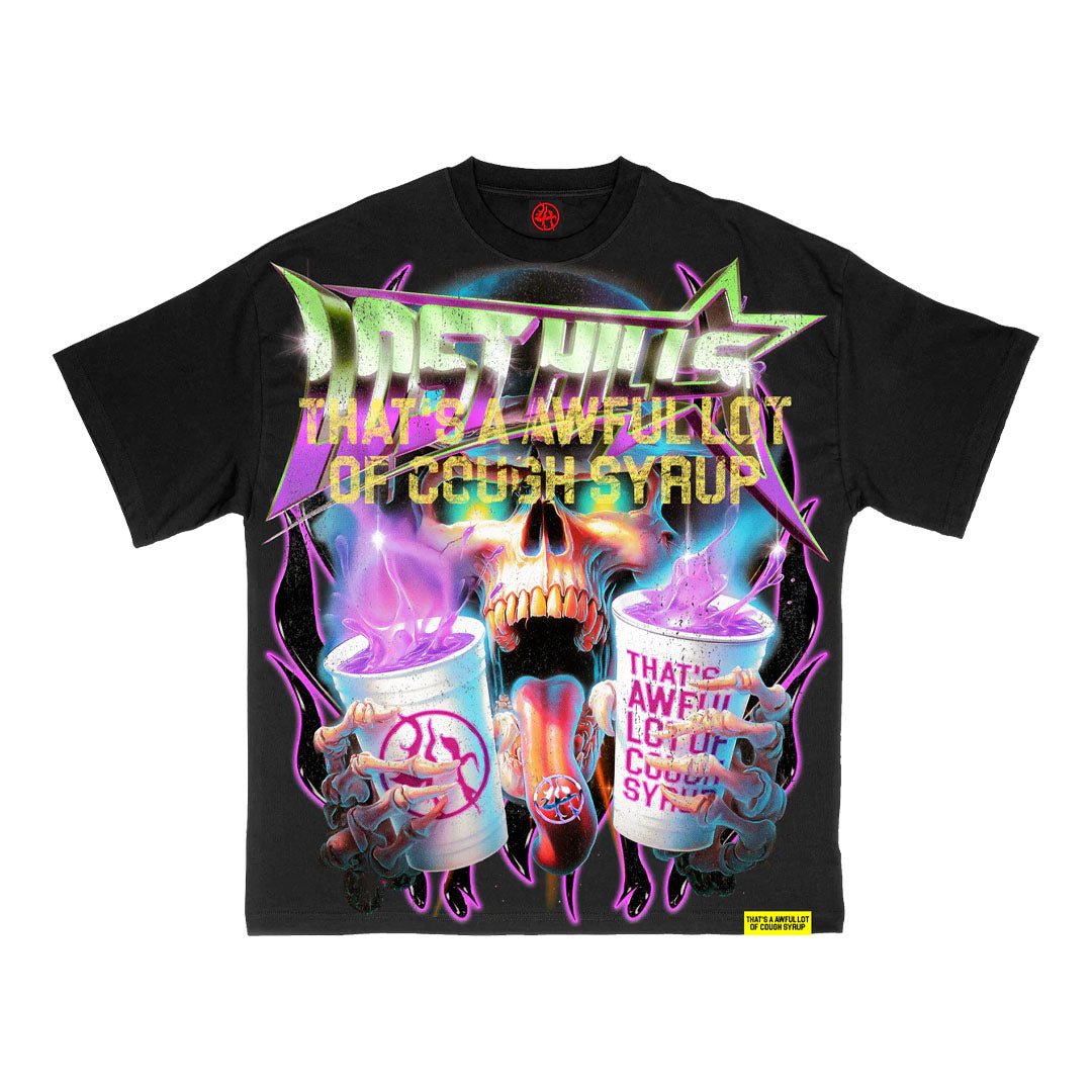 Lost Hills x Cough Syrup Skull Tee Black by Lost Hills - NWAHype 1 for streetwear T-Shirts in USA