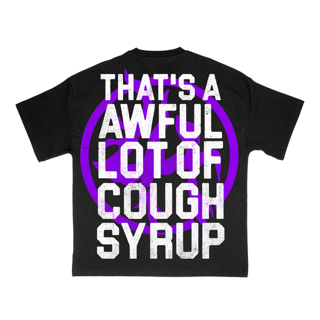 Lost Hills x Cough Syrup Spell Out Tee Black by Lost Hills - NWAHype 1 for streetwear T-Shirts in USA