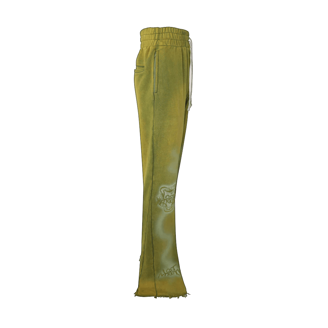 Lost Intricacy Green Flare Sweatpants by Lost Intricacy - NWAHype 1 for streetwear Pants in USA