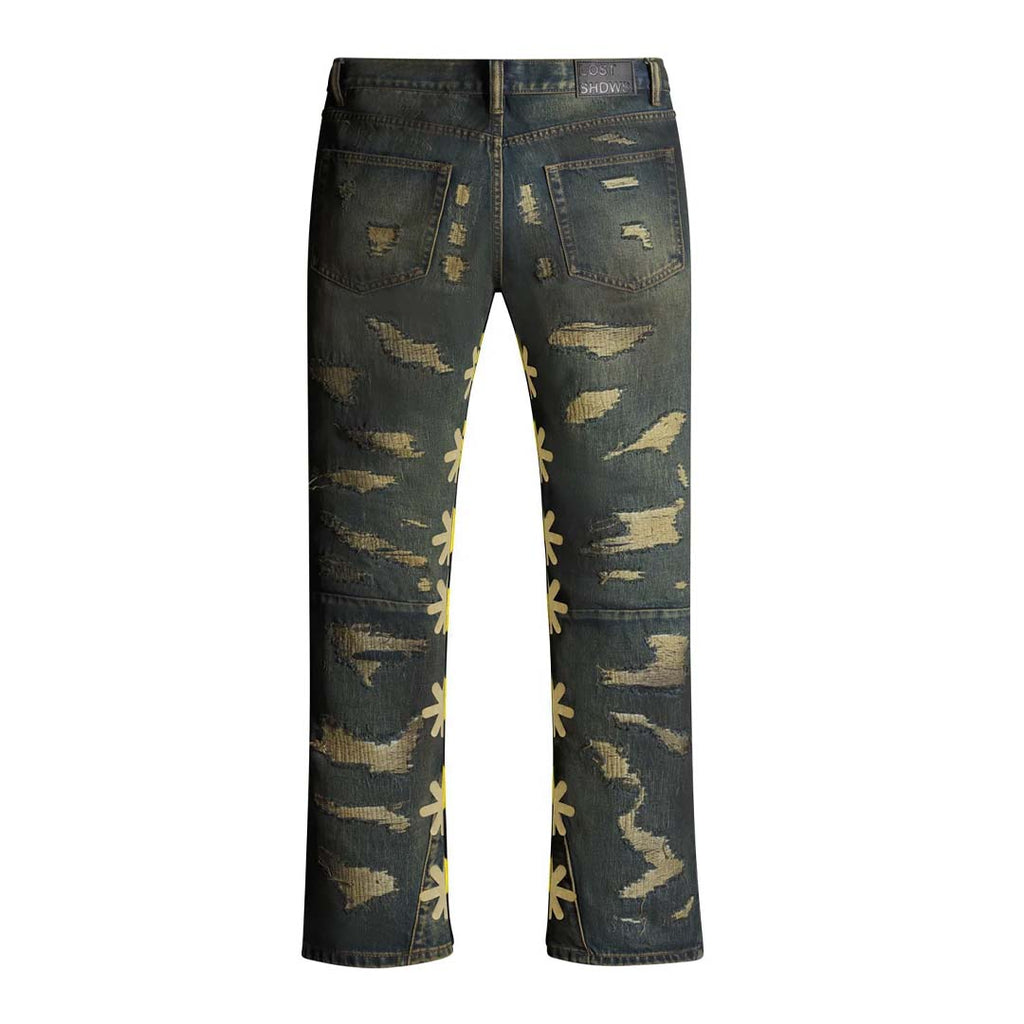 Lost Shadows Dstroy Denim Jeans Blue Bone by Lost Shadows - NWAHYPE No.1 for streetwear Pants in USA