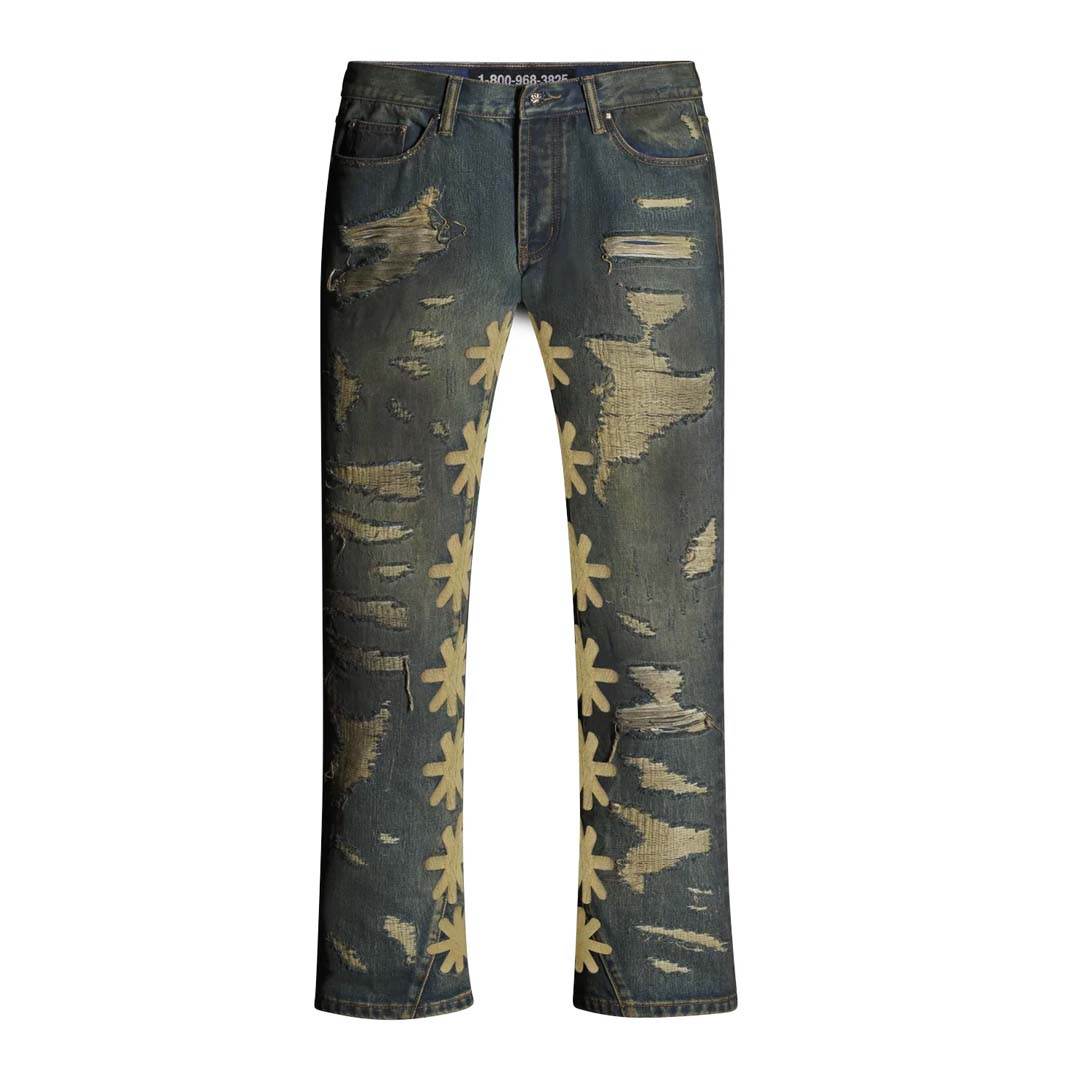 Lost Shadows Dstroy Denim Jeans Blue Bone by Lost Shadows - NWAHYPE No.1 for streetwear Pants in USA