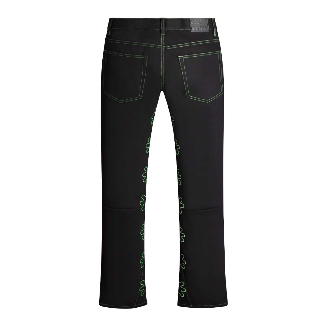 Lost Shadows Outline Denim Pants Black Green by Lost Shadows - NWAHYPE No.1 for streetwear Pants in USA