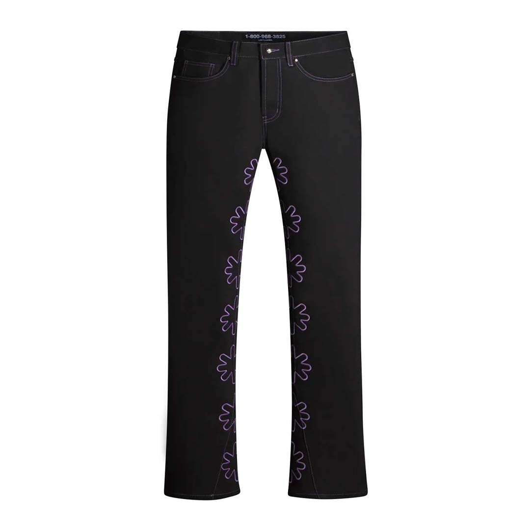 Lost Shadows Outline Denim Pants Black Purple by Lost Shadows - NWAHYPE No.1 for streetwear Pants in USA