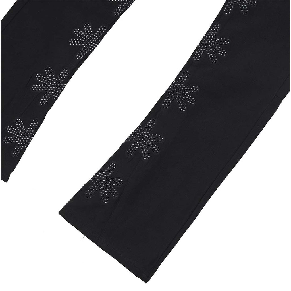 Lost Shadows Studded Sun Logo Denim Jeans Black Black by Lost Shadows - NWAHYPE No.1 for streetwear Pants in USA