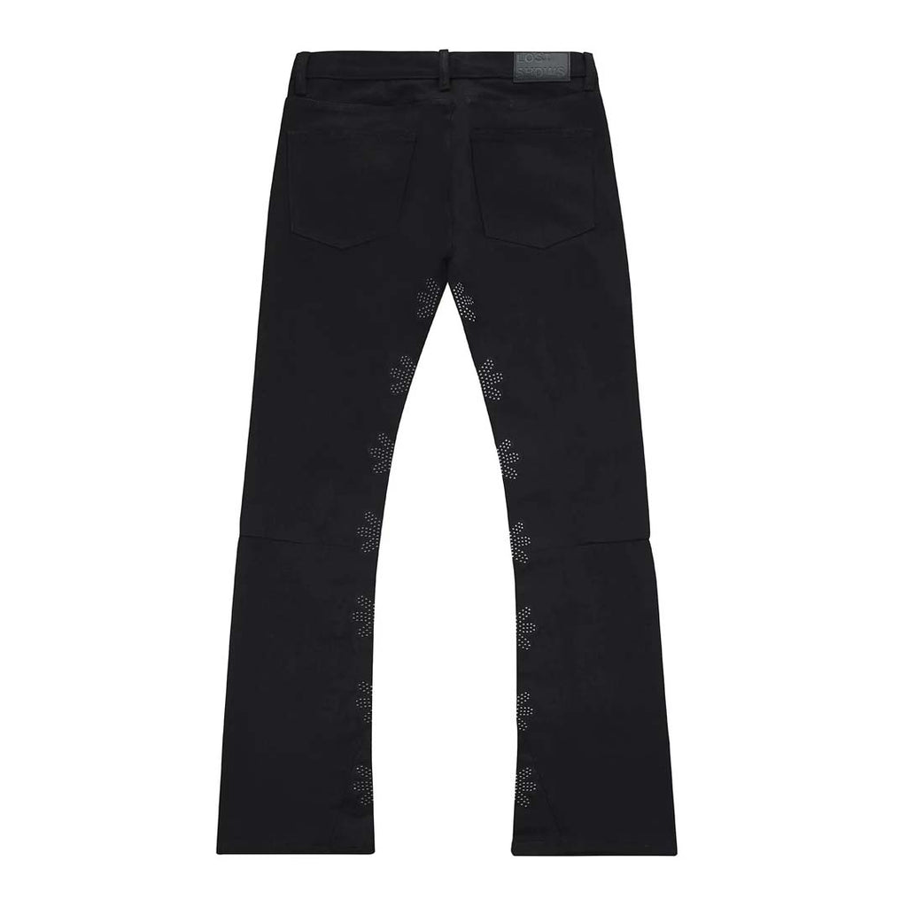 Lost Shadows Studded Sun Logo Denim Jeans Black Black by Lost Shadows - NWAHYPE No.1 for streetwear Pants in USA