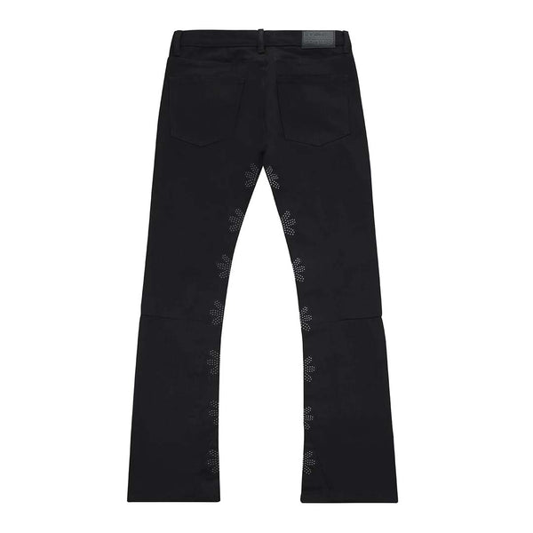 Lost Shadows Studded Sun Logo Denim Jeans Black Black by Lost Shadows - NWAHYPE No.1 for streetwear Pants in USA