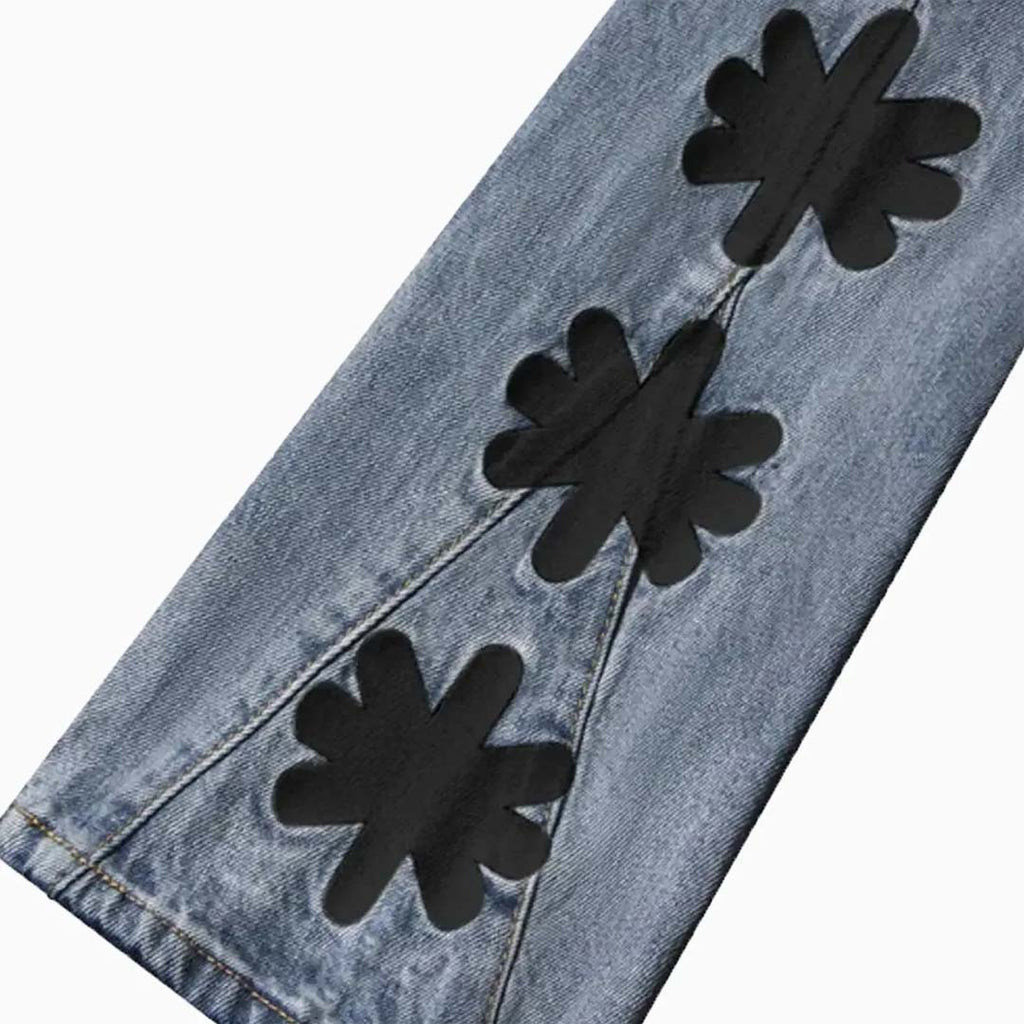 Lost Shadows Sun Logo Denim Jeans Blue Black by Lost Shadows - NWAHYPE No.1 for streetwear Pants in USA