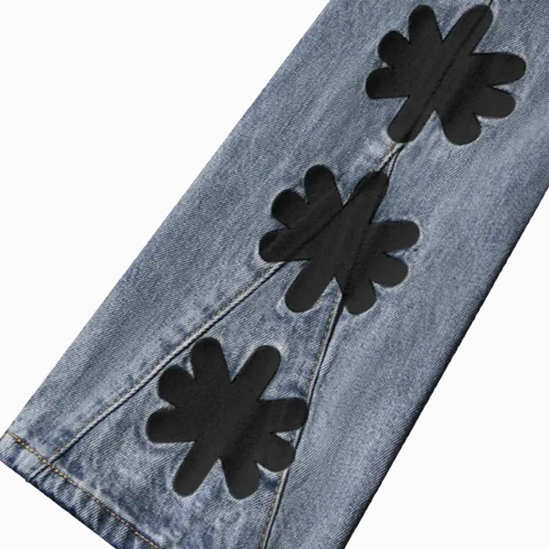Lost Shadows Sun Logo Denim Jeans Blue Black by Lost Shadows - NWAHYPE No.1 for streetwear Pants in USA
