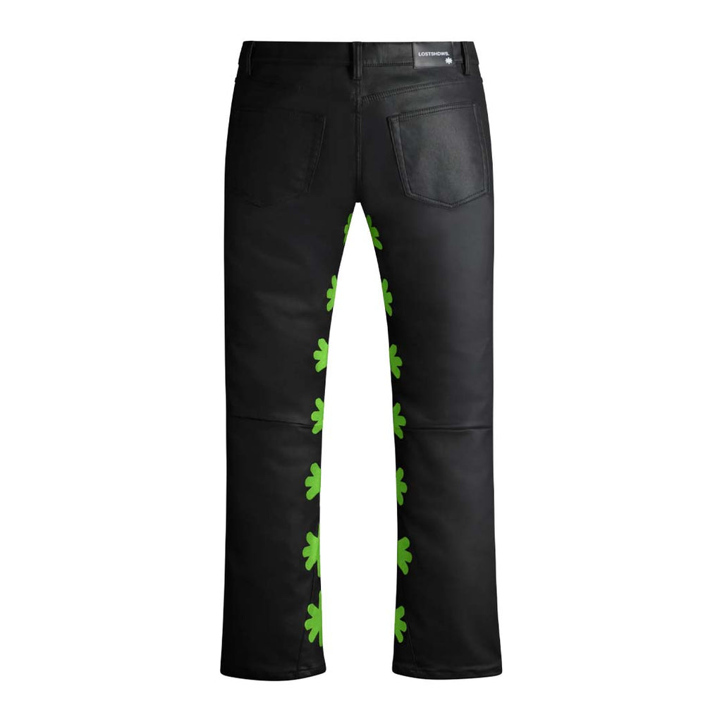 Lost Shadows Sun Logo Wax Pants Black Green by Lost Shadows - NWAHYPE No.1 for streetwear Pants in USA