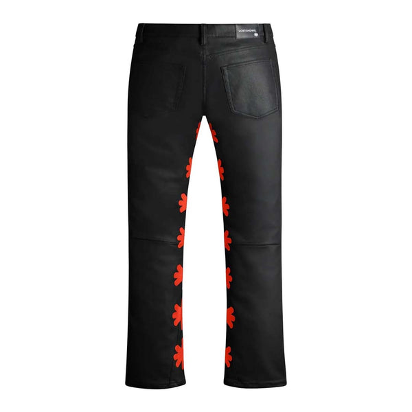 Lost Shadows Sun Logo Wax Pants Black Red by Lost Shadows - NWAHYPE No.1 for streetwear Pants in USA